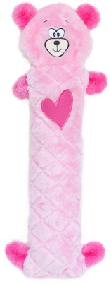 Zippy Paws Pink Bear Jiggler Valentine Dog Toy by Pet Food Warehouse