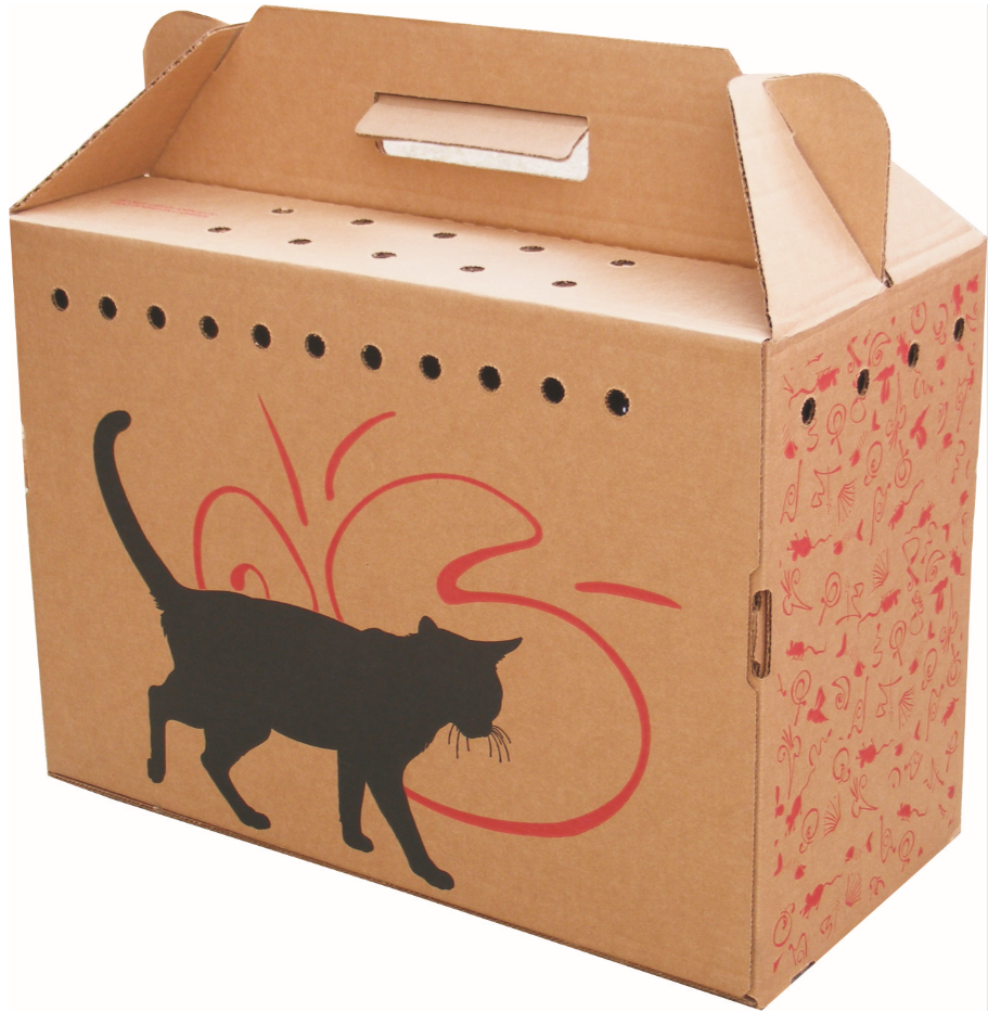 One Piece Cardboard Cat Carrier by Pet Food Warehouse