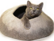 Dharma Dog Karma Cat Wool Pet Cave Ombre Natural Cat Bed by Pet Food Warehouse