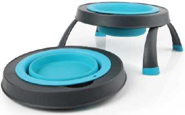 Dexas 4 Cup Elevated Single Diner Blu by Pet Food Warehouse