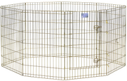 Midwest 36" Exercise Pen Gold 8 Panel with Door by Pet Food Warehouse