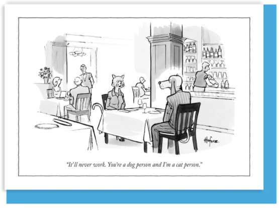New Yorker Card Cat & Dog / Never Work by Pet Food Warehouse