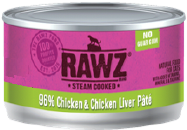 Rawz 96% Chicken Liver Cat Food 3oz by Pet Food Warehouse