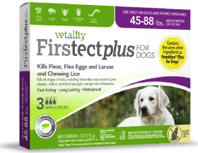 Vetality Firstect Plus For Dogs 45-88 lbs 3 Pack by Pet Food Warehouse