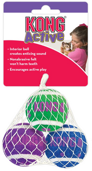 Kong CA56 Cat Active Tennis Balls w/Bells Cat Toy by Pet Food Warehouse