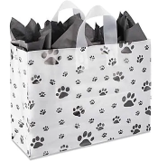 Large Frosty Paw Print Gift Bag by Pet Food Warehouse
