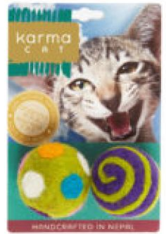 Dharma Dog Karma Cat Wool 1.5" Balls Cat Toy by Pet Food Warehouse