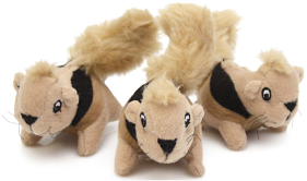 Outward Hound 3 pack Squirrel Squeakn' Animals Dog Toy by Pet Food Warehouse