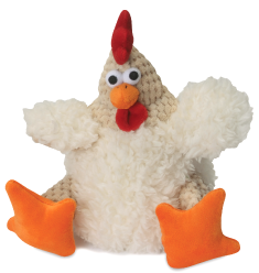 Go Dog Mini Fat White Corduroy Rooster Dog Toy by Pet Food Warehouse