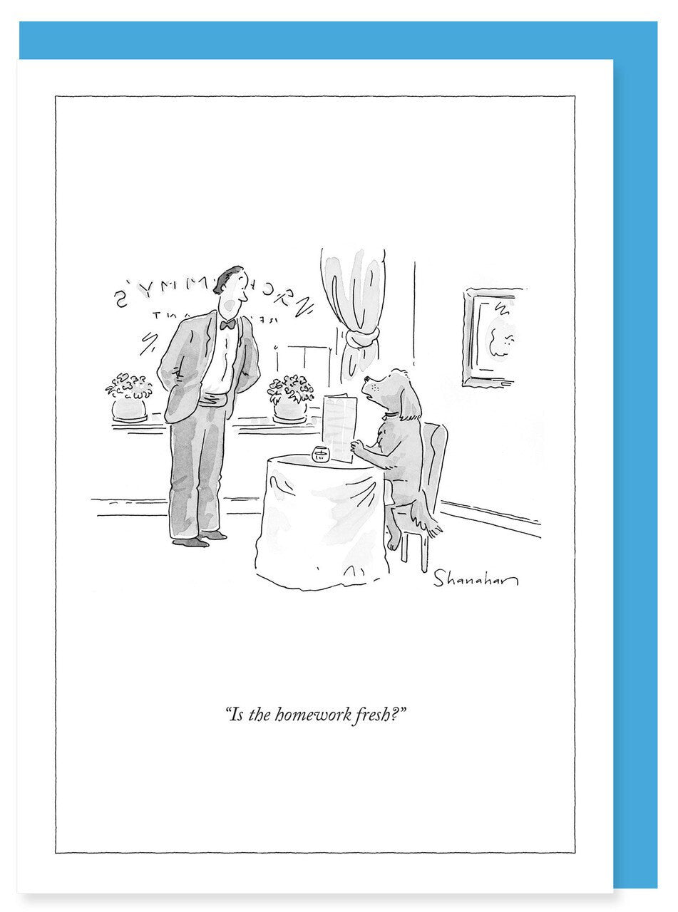 New Yorker Card Dog / Is Homework Fresh by Pet Food Warehouse