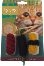 Dharma Dog Karma Cat Wool Sushi 2 Pack Cat Toy by Pet Food Warehouse