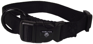 Hamilton Adjustable Dog Collar Black 3/8" 7-12" by Pet Food Warehouse