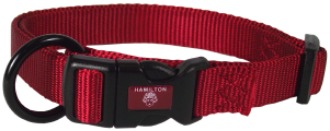 Hamilton Adjustable Dog Collar Red 3/8" 7-12" 3/8" by Pet Food Warehouse