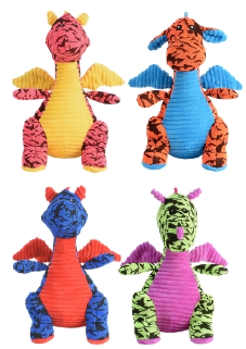Multipet Retro Dragons Assorted Dog Toy 10" by Pet Food Warehouse