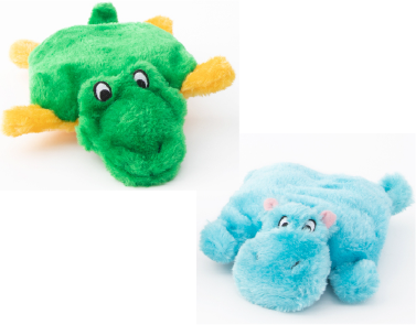 Zippy Paws Squeakie Pads Hippo & Alligator Dog Toy by Pet Food Warehouse