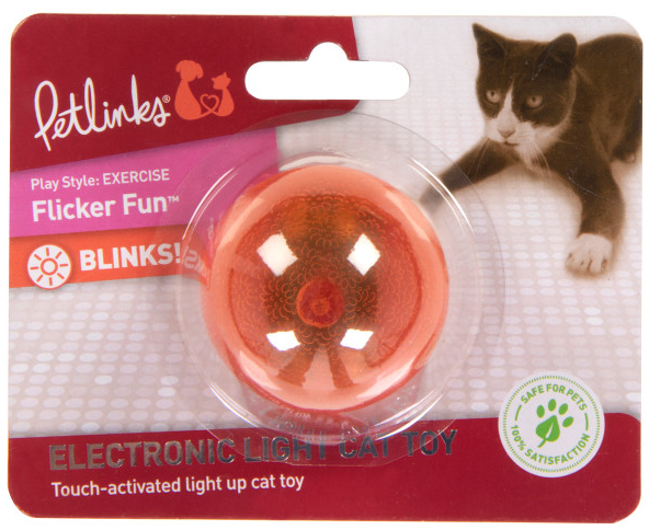 Petlinks Flicker Fun Electronic Light Ball Cat Toy by Pet Food Warehouse