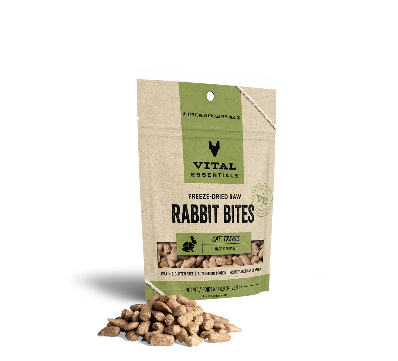 Vital Essentials Freeze-Dried Bites Cat Treat Rabbit Bites..9oz by Pet Food Warehouse