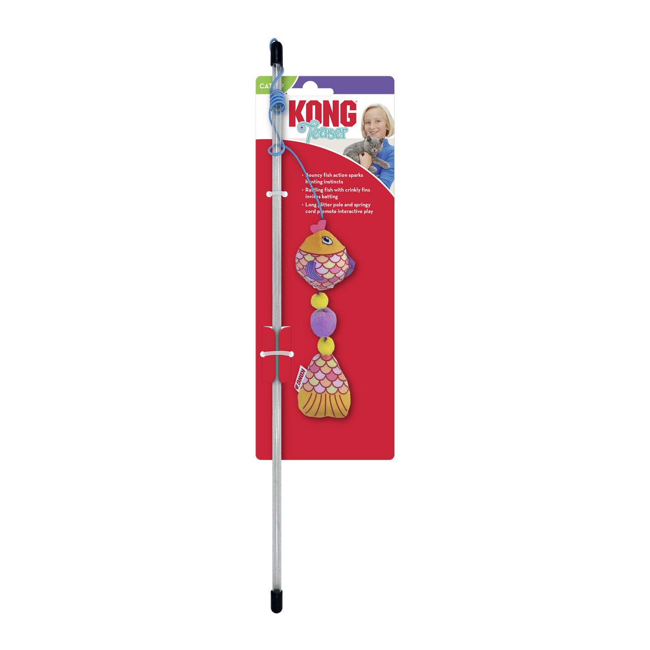 Kong Teaser Scrattles Fish Assorted Cat Toy by Pet Food Warehouse