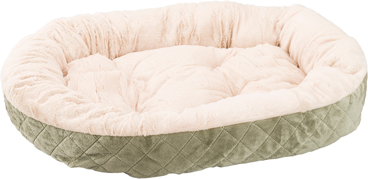 Sleep Zone Quilted Oval Cuddler Sage 26" by Pet Food Warehouse