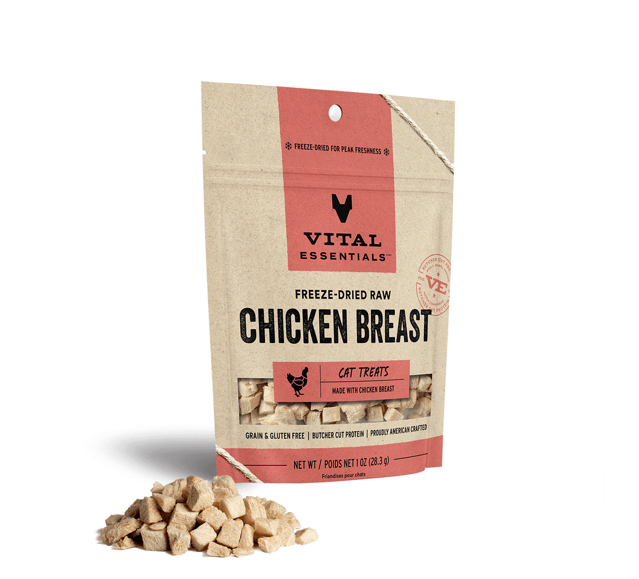 Vital Essentials Freeze-Dried Cat Treat Chicken Breast 1oz by Pet Food Warehouse