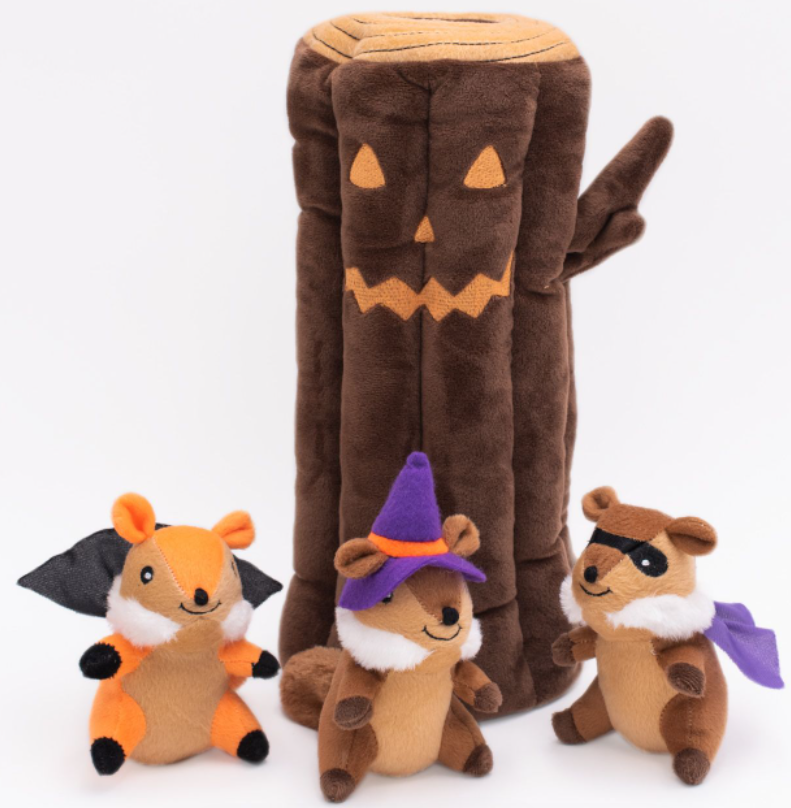 Zippy Paws Halloween Burrow Haunted Log by Pet Food Warehouse