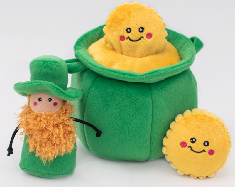 Zippy Paws Burrow St. Patrick's Pot of Gold by Pet Food Warehouse
