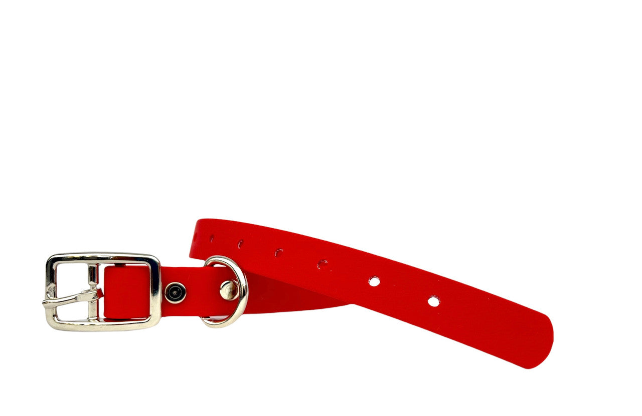 Waggle Woof & Wander Biothane Dog Collar Red 3/4 Medium 15.75-20.25 by Pet Food Warehouse