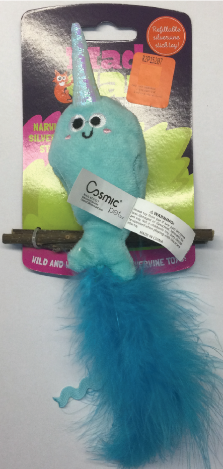R2P Pet Mad Cat Narwhal w/ Silvervine Cat Toy by Pet Food Warehouse