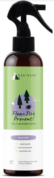 Kin+Kind Flea &Tick Spray Dog Or Cat 12oz by Pet Food Warehouse