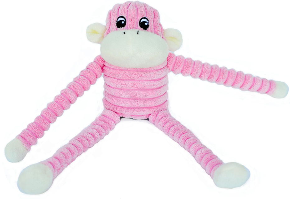 Zippy Paws Spencer Crinkle Monkey Pink Small by Pet Food Warehouse