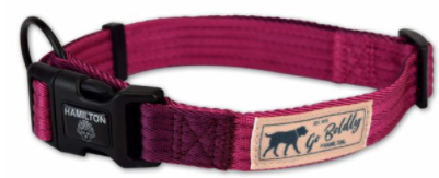 Hamilton Adjustable Dog Collar Wild Berry Rose & Wine 5/8 12-18" by Pet Food Warehouse