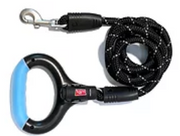 Wigzi Luna Leash with LED and Gel Comfort Handle Rope Leash Black 6" by Pet Food Warehouse