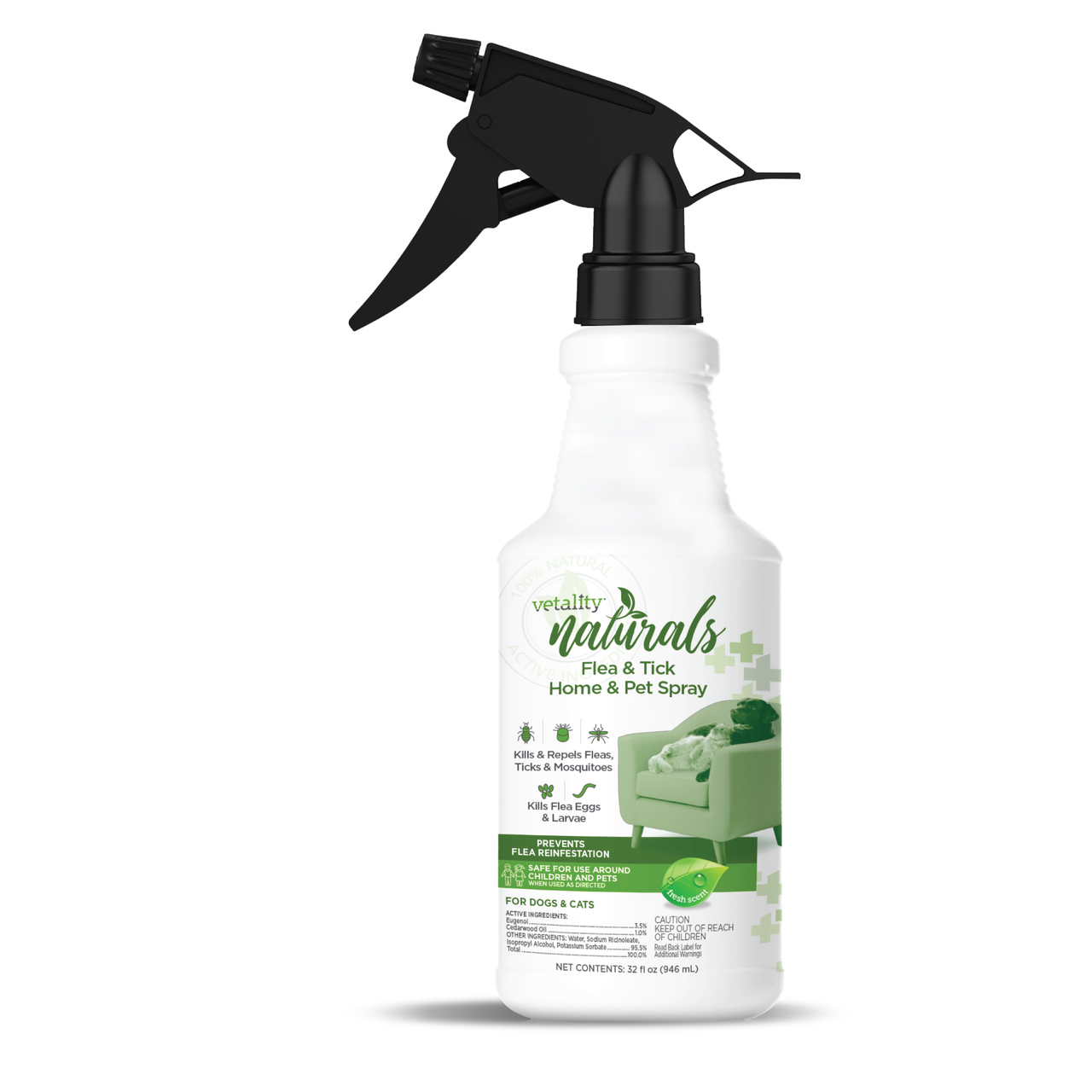 Vetality Naturals Flea & Tick Home Spray 32oz by Pet Food Warehouse