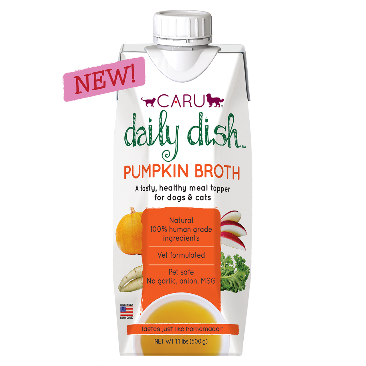 CARU Daily Dish Pumpkin Broth for Dogs & Cats 1.1lb by Pet Food Warehouse