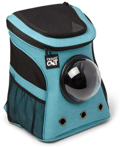Travel Cat "The Fat Cat" Cat Backpack For Larger Cats Aqua by Pet Food Warehouse