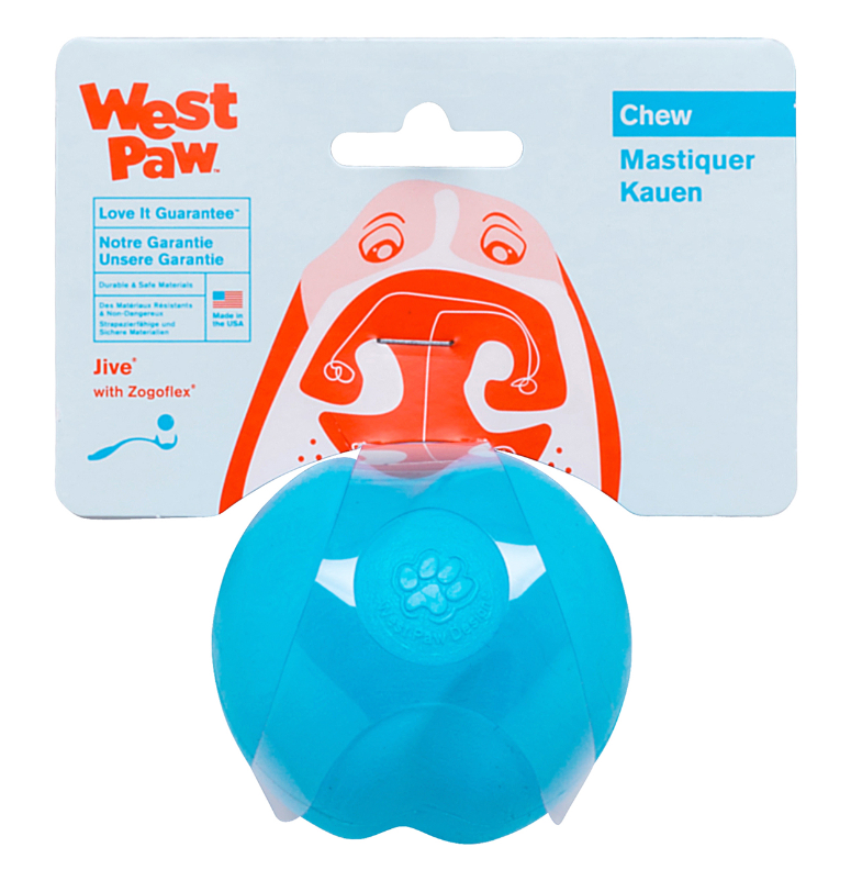 West Paw Jive Dog Toy Aqua 2.6" by Pet Food Warehouse