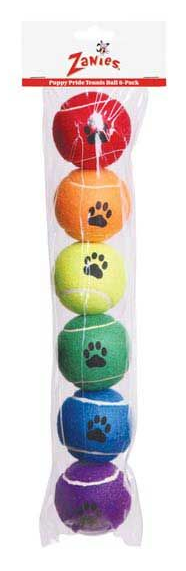 Griggles 6 pack Puppy Pride Tennis Balls Dog Toy by Pet Food Warehouse