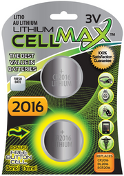 Cellmax 2 pack Battery CR2016 for Spotlit by Pet Food Warehouse