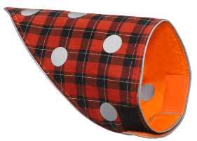 Mudd & Wyeth Medium-Large Orange-Plaid Dog Safety Bandana by Pet Food Warehouse