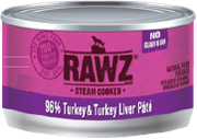 Rawz 96% Turkey Liver Cat Food 3oz by Pet Food Warehouse