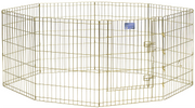 Midwest 30" Exercise Pen Gold 8 Panel with Door by Pet Food Warehouse