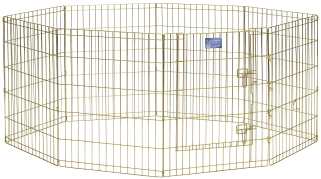 Midwest 30" Exercise Pen Gold 8 Panel with Door by Pet Food Warehouse
