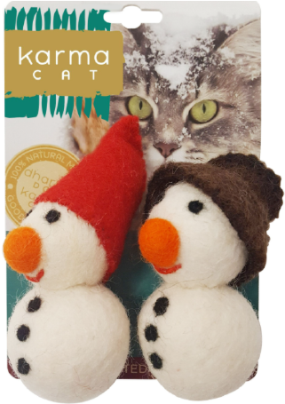 Dharma Dog Karma Cat Wool Snowman 2 Pack by Pet Food Warehouse