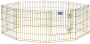 Midwest 24" Exercise Pen Gold 8 Panel with Door by Pet Food Warehouse