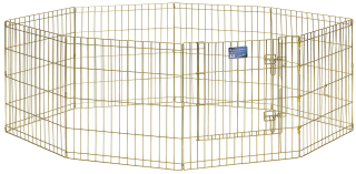 Midwest 24" Exercise Pen Gold 8 Panel with Door by Pet Food Warehouse