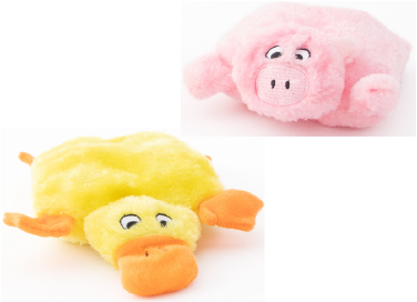 Zippy Paws Squeakie Pads Duck & Pig Dog Toy by Pet Food Warehouse