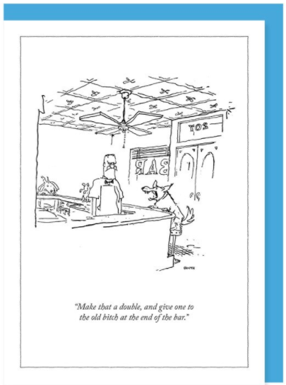 New Yorker Card Dog / Bar Make Iit a Double by Pet Food Warehouse