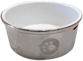 Ethical Pet 7" Paw Print Titanium Dog Dish by Pet Food Warehouse