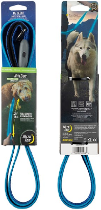 NightDog Rechargeable LED Blue Blue Leash by Pet Food Warehouse
