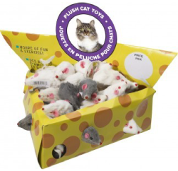 Faux Fur Bead-Face Rattle Mice Cat Toy by Pet Food Warehouse